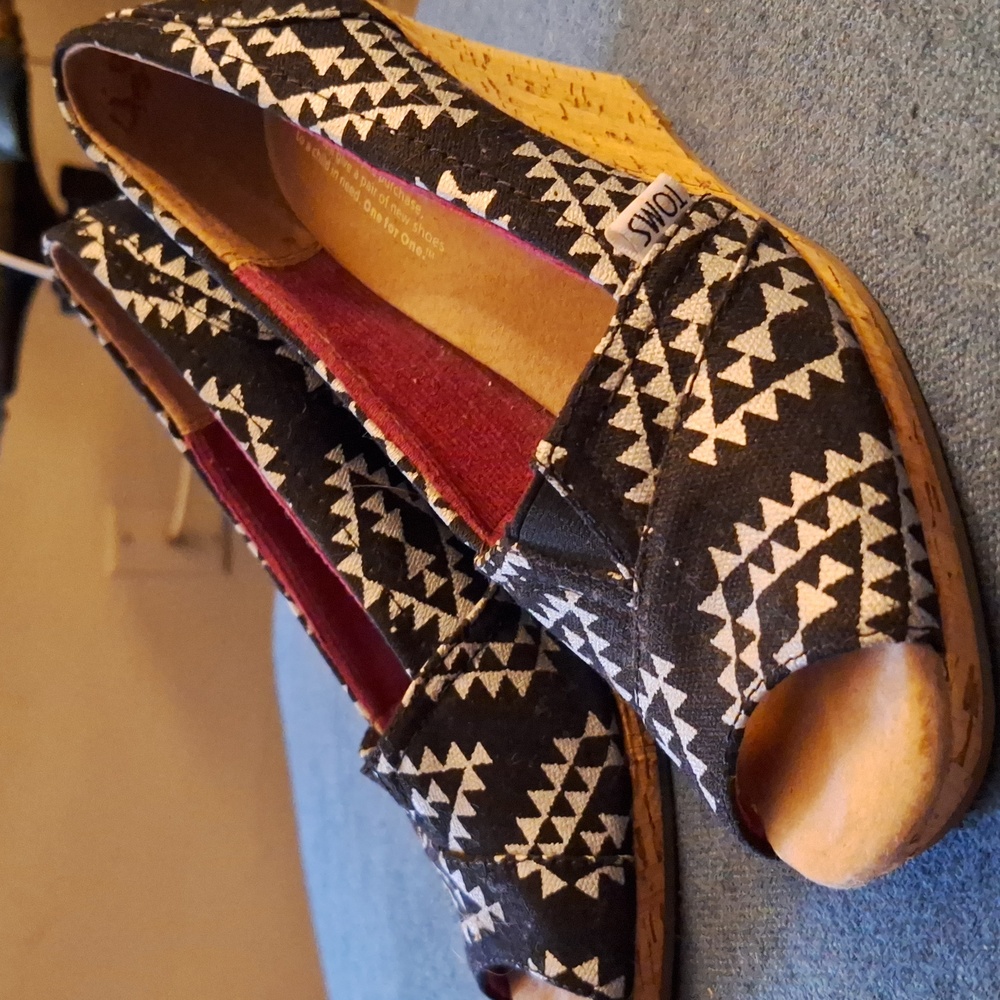 Rare Toms cork and canvas wedges